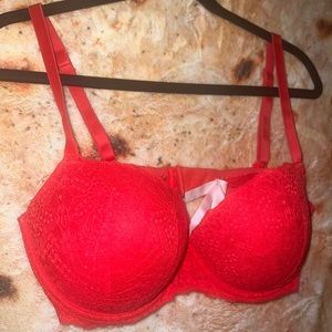 Red Pink Victoria’s Secret Push Up Bra
